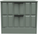 New York 2 Drawer Midi Chest with Black Handles