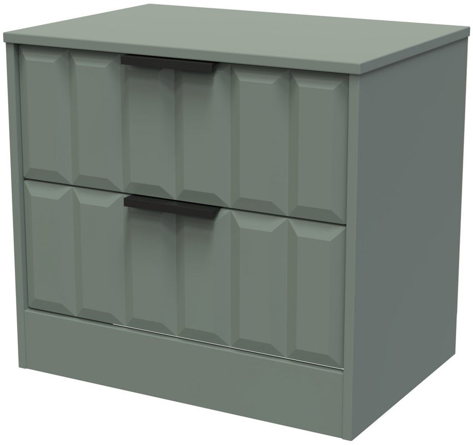 New York 2 Drawer Midi Chest with Black Handles