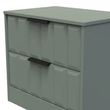 New York 2 Drawer Midi Chest with Black Handles