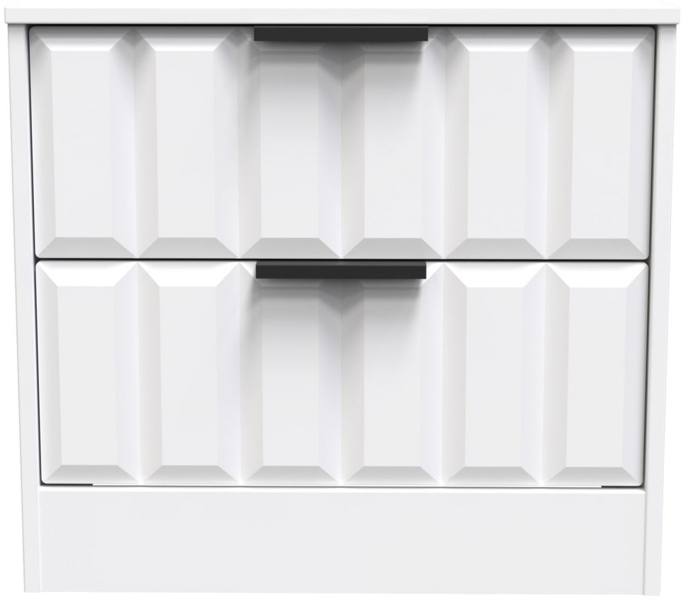 New York 2 Drawer Midi Chest with Black Handles