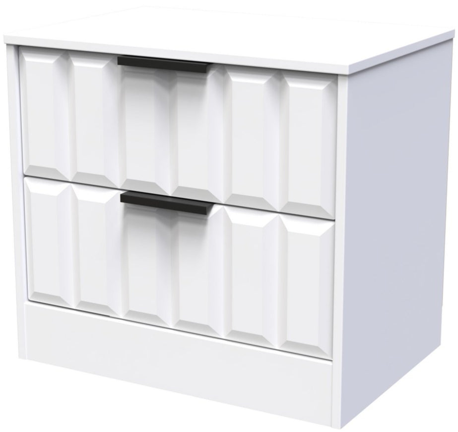 New York 2 Drawer Midi Chest with Black Handles