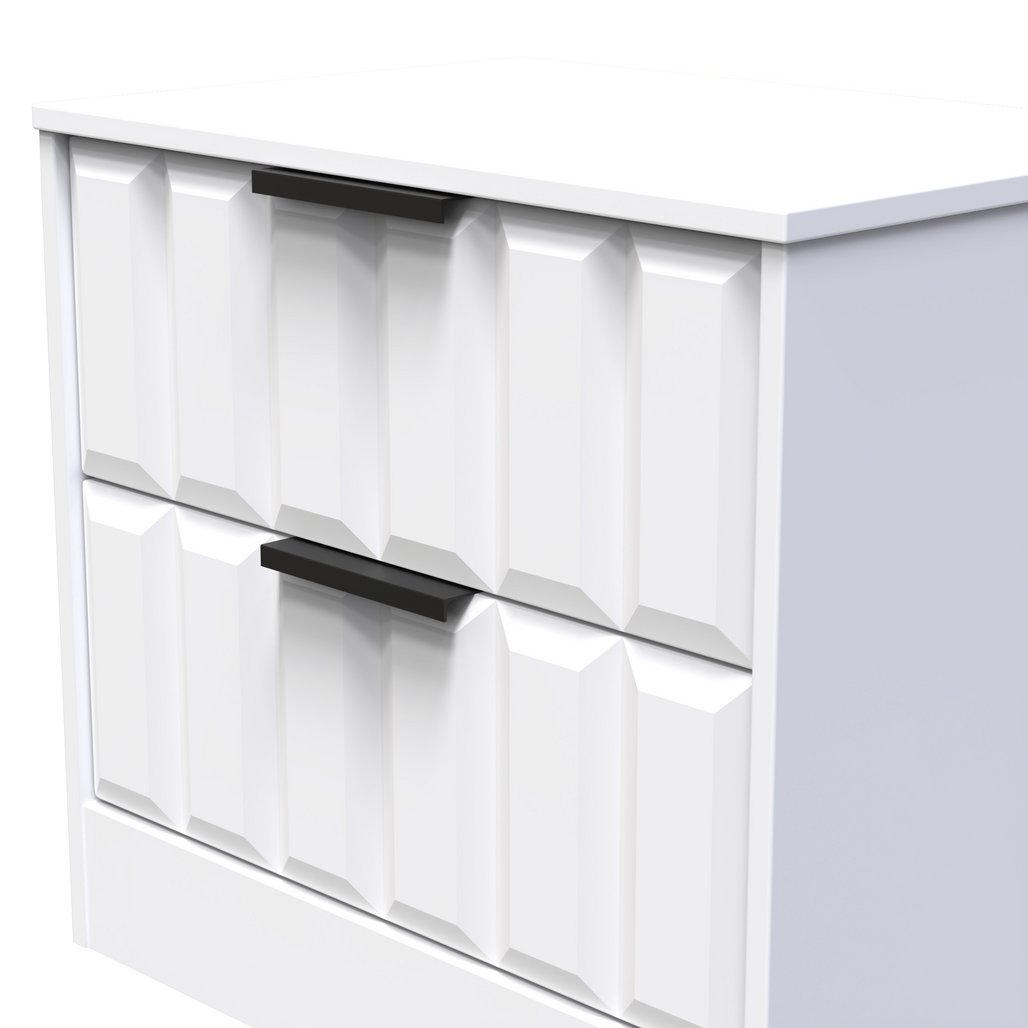 New York 2 Drawer Midi Chest with Black Handles