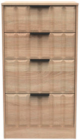 New York 4 Drawer Deep Midi Chest with Black Handles