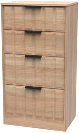 New York 4 Drawer Deep Midi Chest with Black Handles