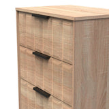 New York 4 Drawer Deep Midi Chest with Black Handles