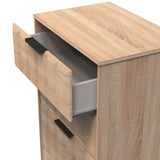 New York 4 Drawer Deep Midi Chest with Black Handles