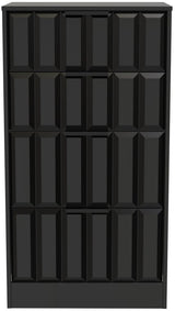 New York 4 Drawer Deep Midi Chest with Black Handles