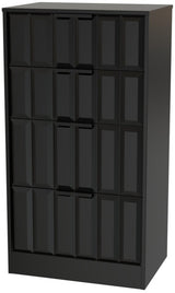 New York 4 Drawer Deep Midi Chest with Black Handles