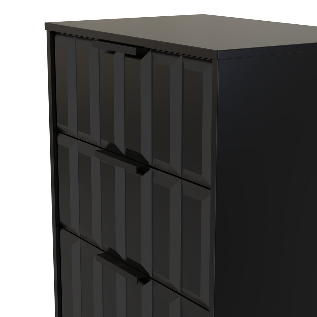 New York 4 Drawer Deep Midi Chest with Black Handles