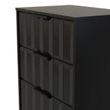 New York 4 Drawer Deep Midi Chest with Black Handles