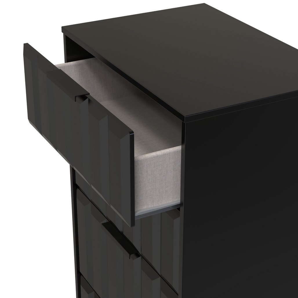 New York 4 Drawer Deep Midi Chest with Black Handles
