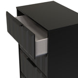 New York 4 Drawer Deep Midi Chest with Black Handles