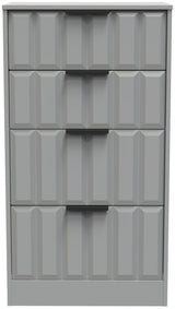 New York 4 Drawer Deep Midi Chest with Black Handles