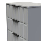 New York 4 Drawer Deep Midi Chest with Black Handles