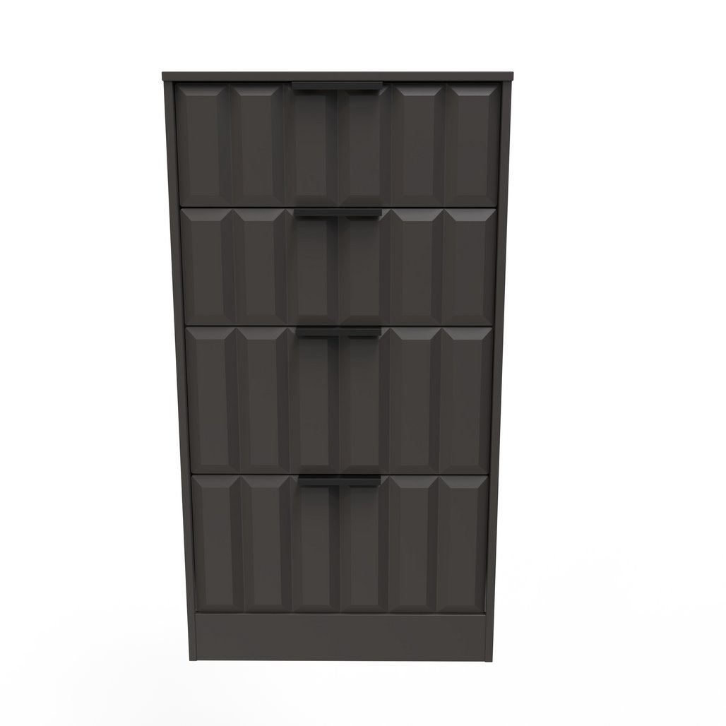 New York 4 Drawer Deep Midi Chest with Black Handles