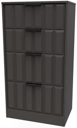 New York 4 Drawer Deep Midi Chest with Black Handles