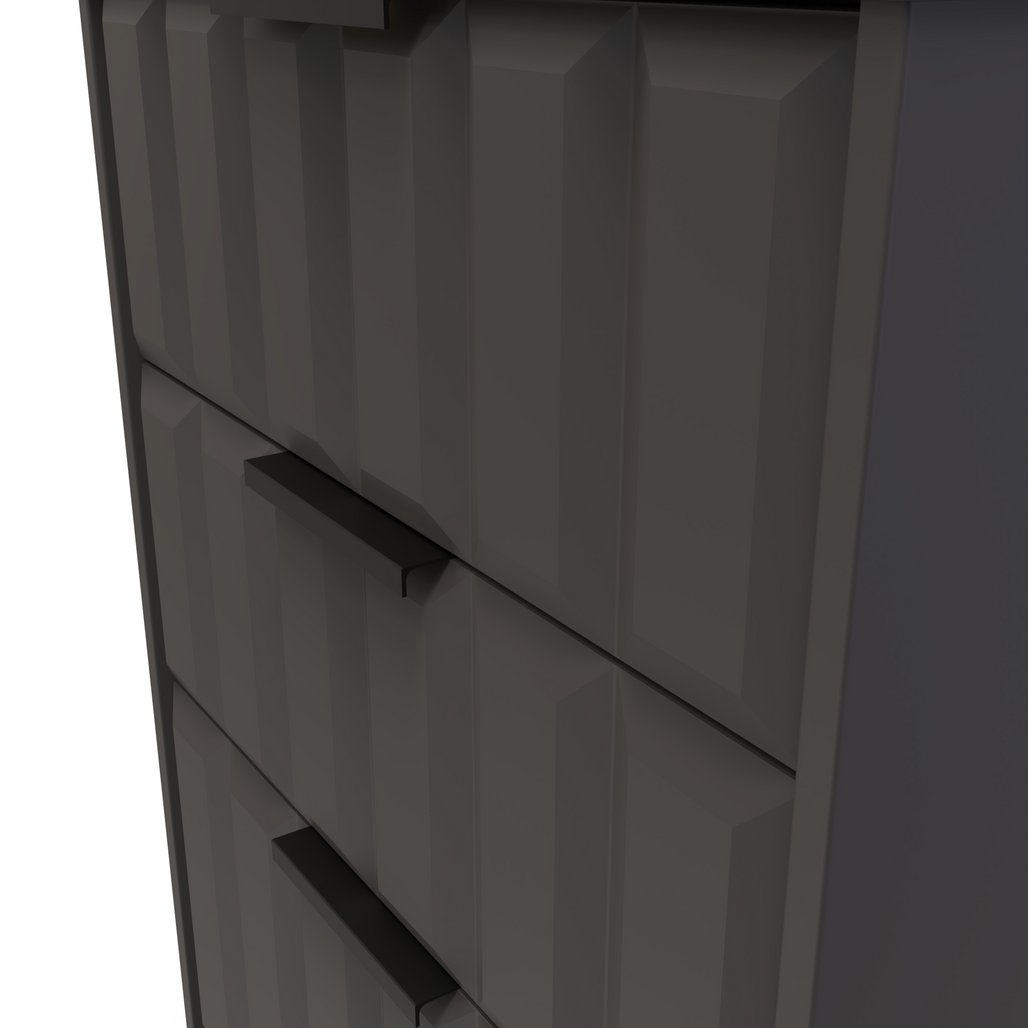 New York 4 Drawer Deep Midi Chest with Black Handles