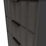 New York 4 Drawer Deep Midi Chest with Black Handles