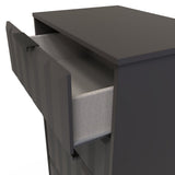 New York 4 Drawer Deep Midi Chest with Black Handles