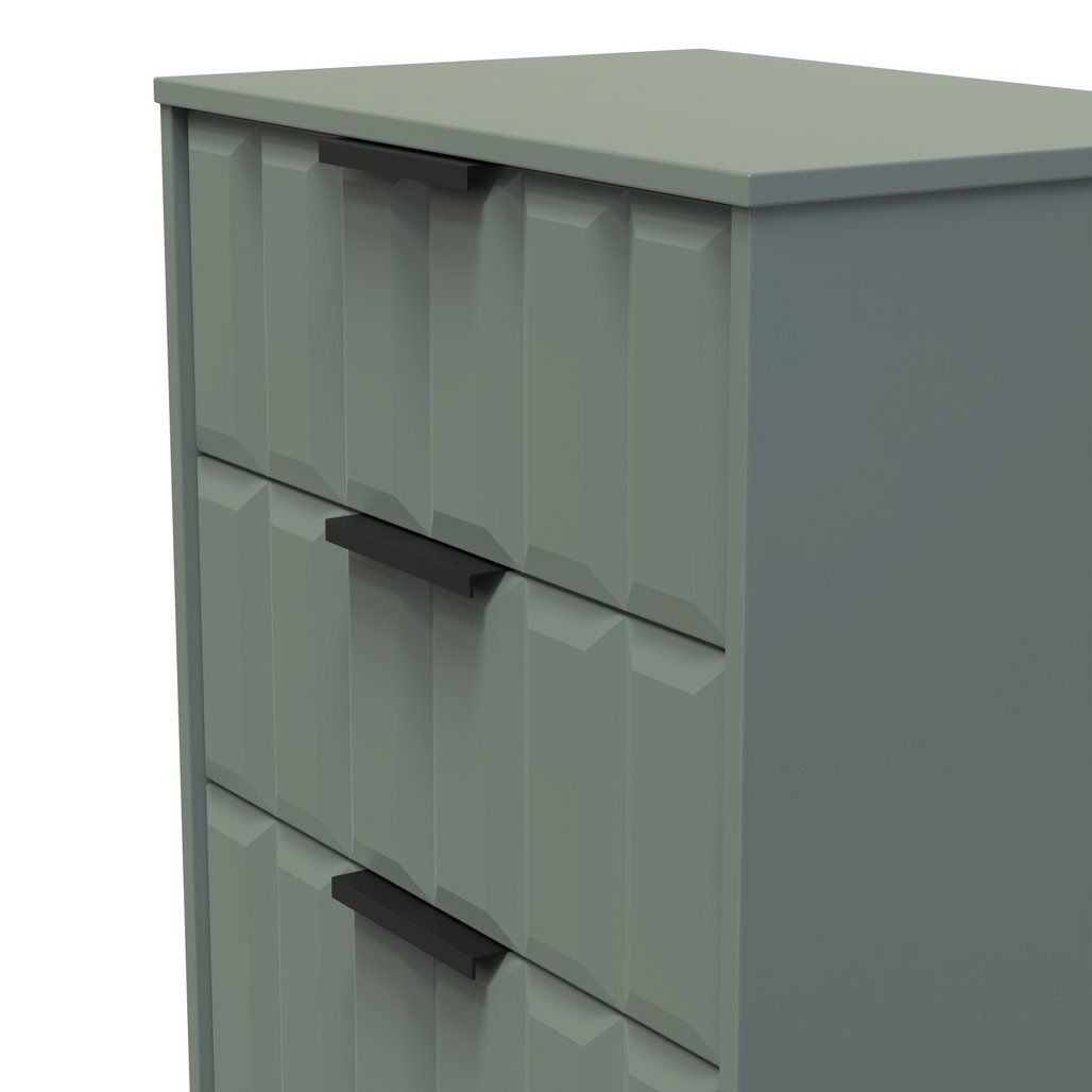 New York 4 Drawer Deep Midi Chest with Black Handles