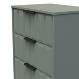 New York 4 Drawer Deep Midi Chest with Black Handles