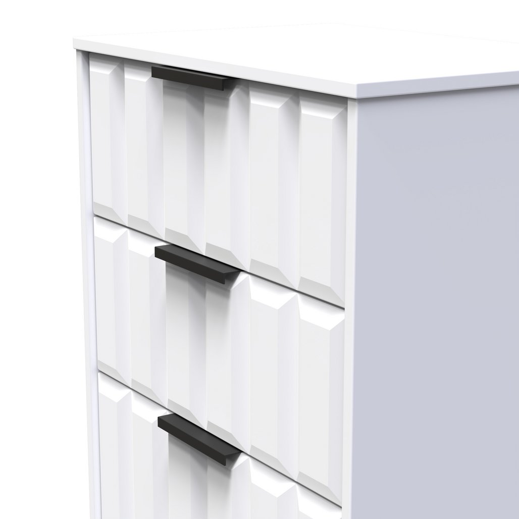 New York 4 Drawer Deep Midi Chest with Black Handles