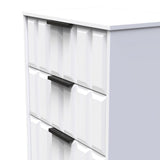 New York 4 Drawer Deep Midi Chest with Black Handles