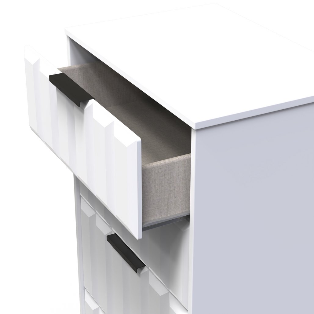 New York 4 Drawer Deep Midi Chest with Black Handles