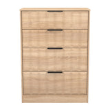 New York 4 Drawer Deep Chest with Black Handles