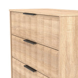 New York 4 Drawer Deep Chest with Black Handles