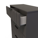 New York 4 Drawer Deep Chest with Black Handles