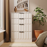 New York 4 Drawer Deep Chest with Black Handles