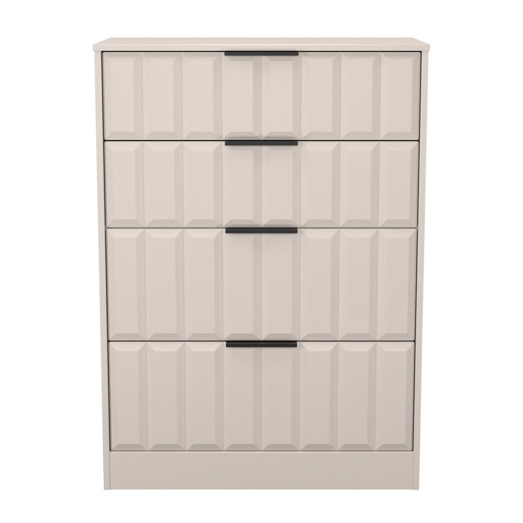 New York 4 Drawer Deep Chest with Black Handles
