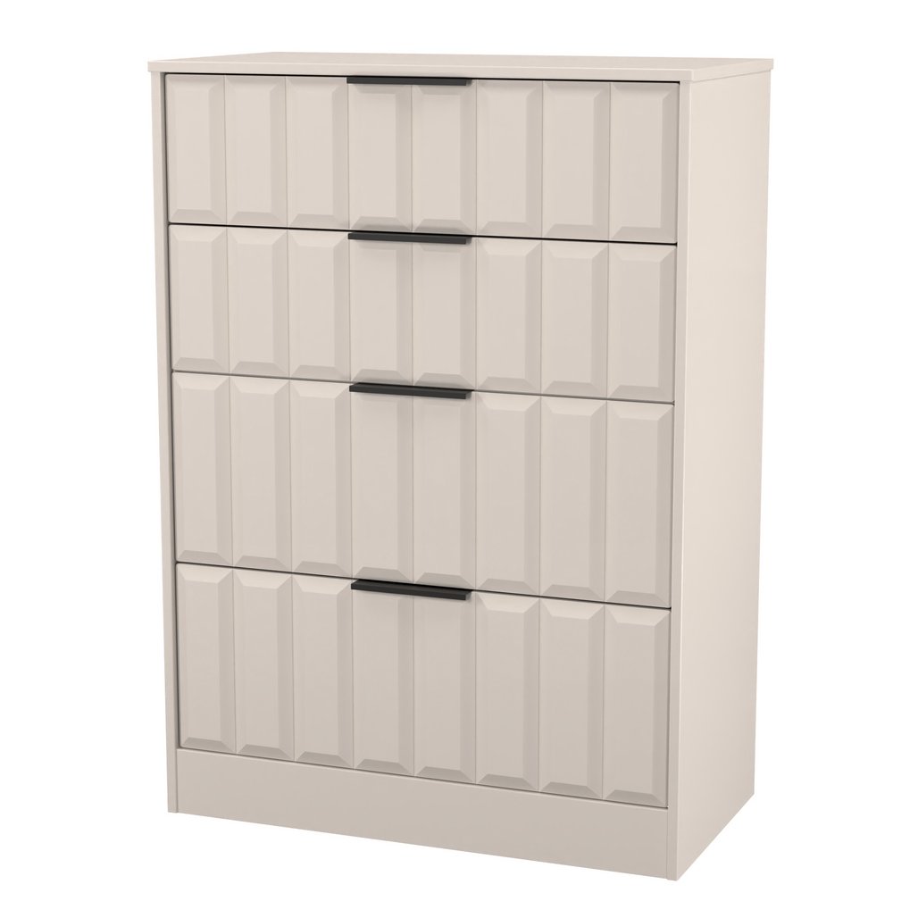 New York 4 Drawer Deep Chest with Black Handles