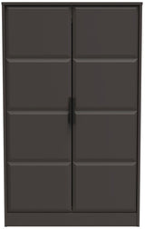 New York 2 Door Double Midi Wardrobe with Black Handles