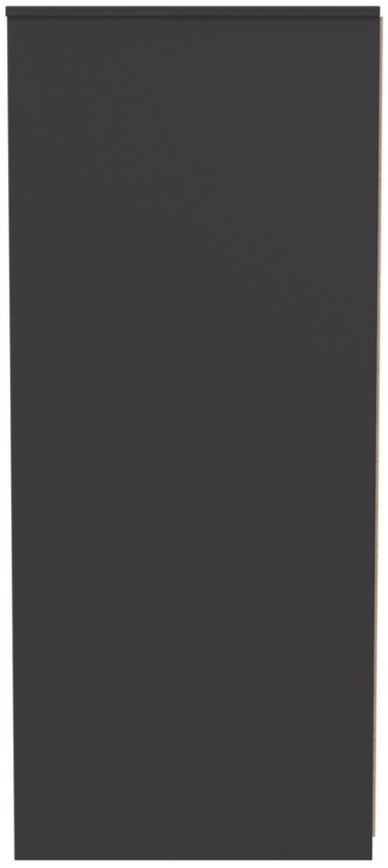New York 2 Door Double Midi Wardrobe with Black Handles