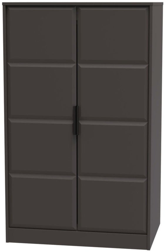 New York 2 Door Double Midi Wardrobe with Black Handles