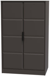 New York 2 Door Double Midi Wardrobe with Black Handles