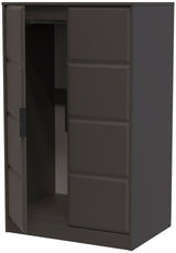 New York 2 Door Double Midi Wardrobe with Black Handles
