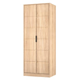 New York Tall 2 Door Double Wardrobe with Black Handles