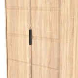 New York Tall 2 Door Double Wardrobe with Black Handles