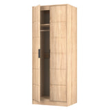 New York Tall 2 Door Double Wardrobe with Black Handles