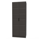 New York Tall 2 Door Double Wardrobe with Black Handles