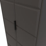 New York Tall 2 Door Double Wardrobe with Black Handles