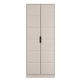 New York Tall 2 Door Double Wardrobe with Black Handles
