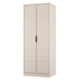New York Tall 2 Door Double Wardrobe with Black Handles