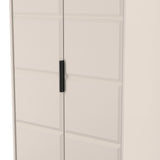 New York Tall 2 Door Double Wardrobe with Black Handles