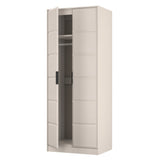 New York Tall 2 Door Double Wardrobe with Black Handles