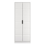 New York Tall 2 Door Double Wardrobe with Black Handles