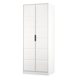 New York Tall 2 Door Double Wardrobe with Black Handles
